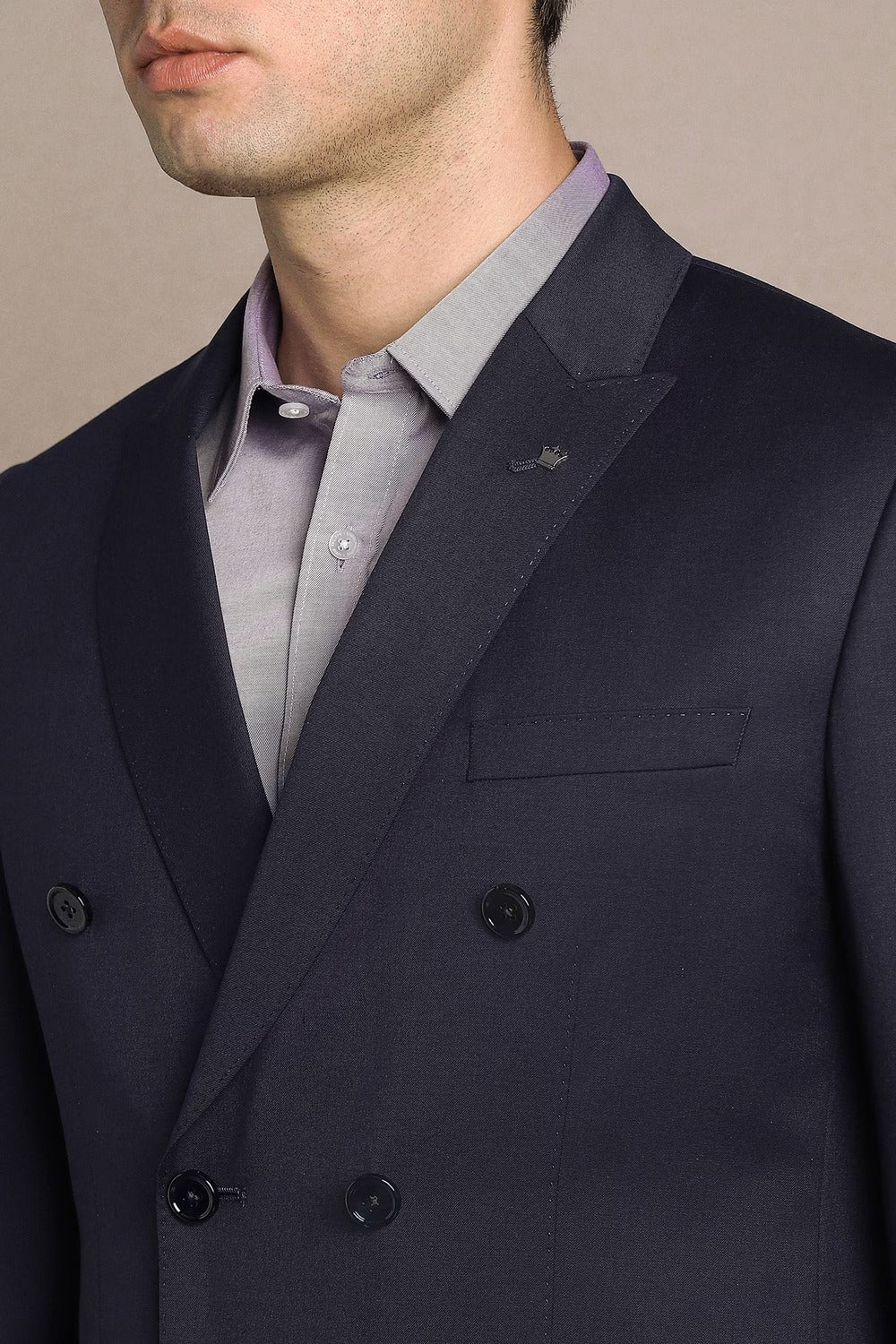 Elite Double-Breasted Two-Piece Suit for Men - Midnight Navy